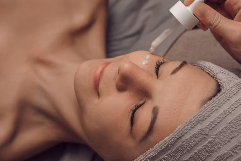 Beauty treatment of a model at the spa of Das Treschers Hotel in Titisee-Neustadt
